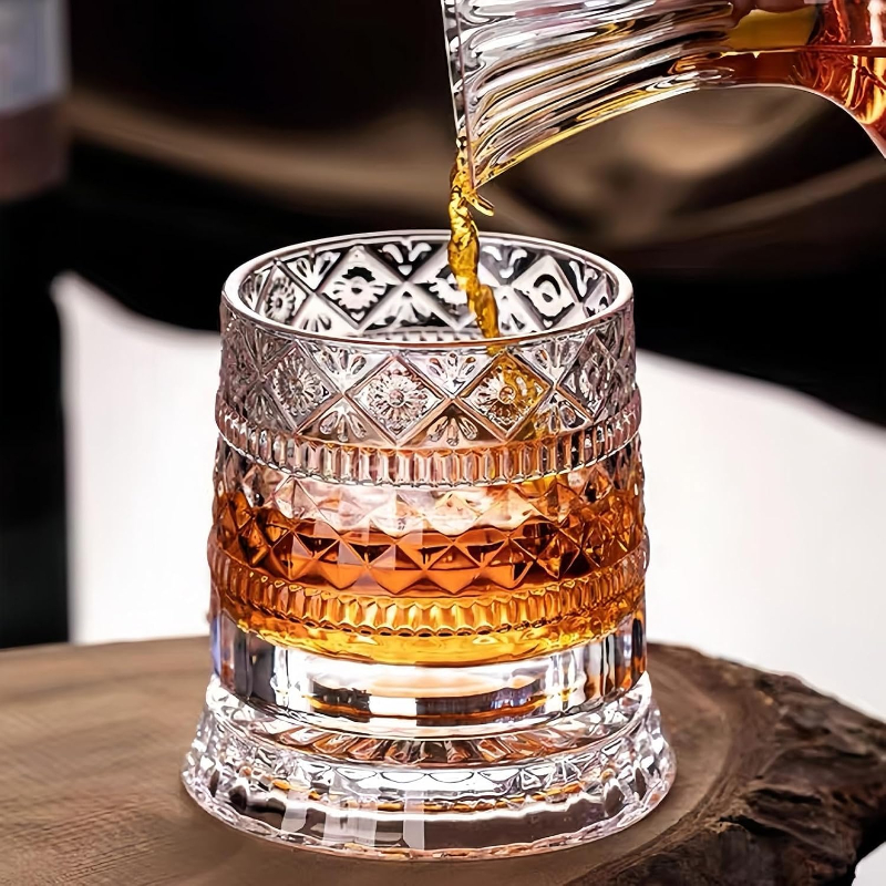 360 Derece Dönen Bardak - 280 ml - Kristal Cam  - 3