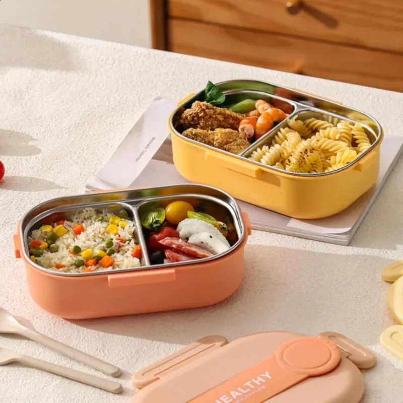2 Bölmeli Yemek Kabı - 304 Paslanmaz Çelik - 900 ml - 2