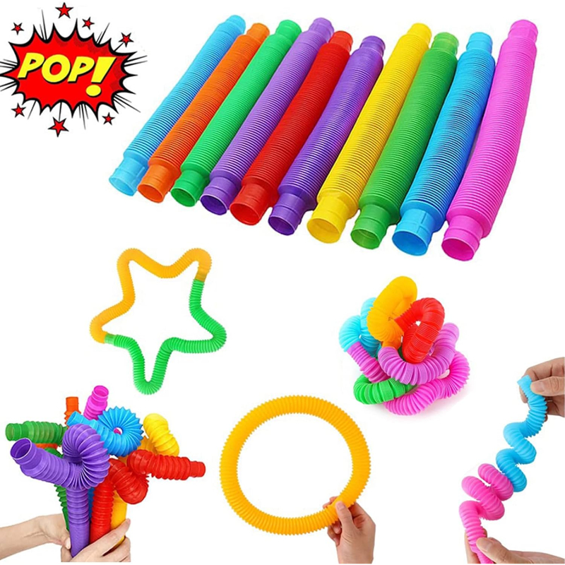 Boru Oyuncak - 6'lı Set - Rengarenk - Plastik - görsel 2