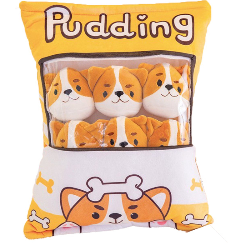 Pudding Peluş Yastık - 8 Mini Peluş - Oyuncaklı Yastık - görsel 2