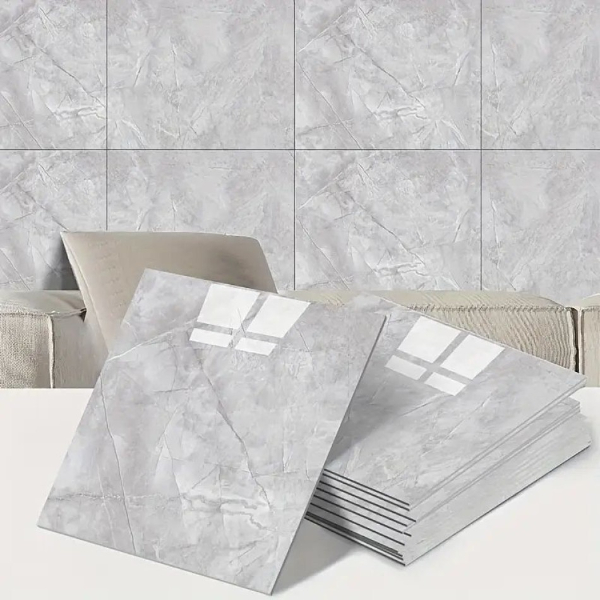 Gri Mermer Desen Duvar Sticker (30x30)