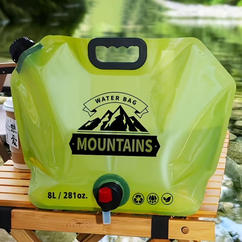 8 Litre Katlanabilir Musluklu Su Kabı - Kamp ve Doğa - Taşıma Kulplu - 2