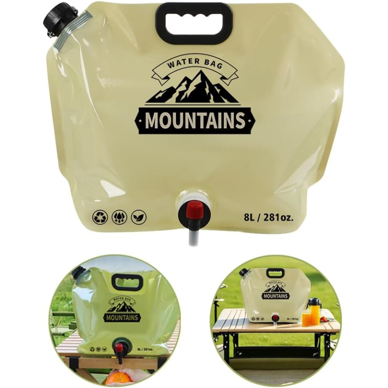 8 Litre Katlanabilir Musluklu Su Kabı - Kamp ve Doğa - Taşıma Kulplu - 4