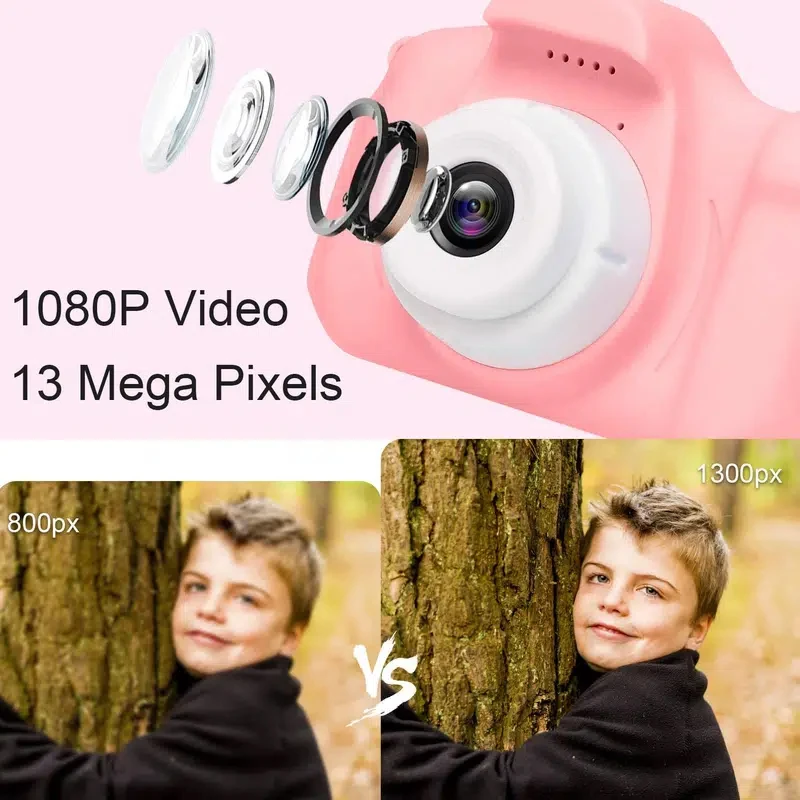Mini Kamera Fotoğraf Makinesi Pembe - 2