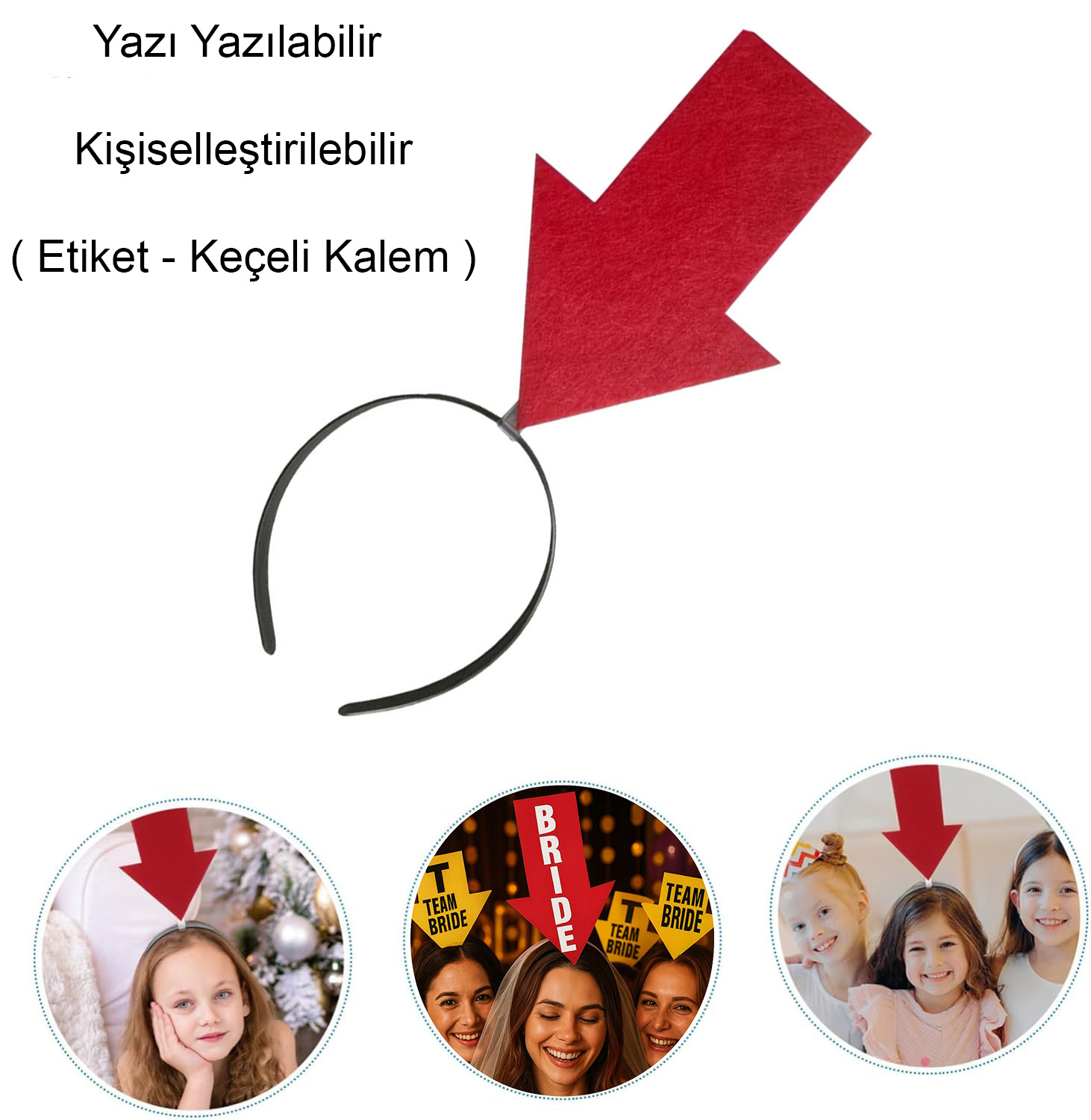 Kişiselleştirilebilir Ok Taç – Kırmızı Renk
