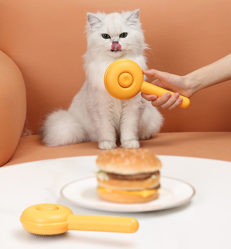 Hamburger Şekilli Otomatik Temizlenen Evcil Hayvan Tarağı - 4