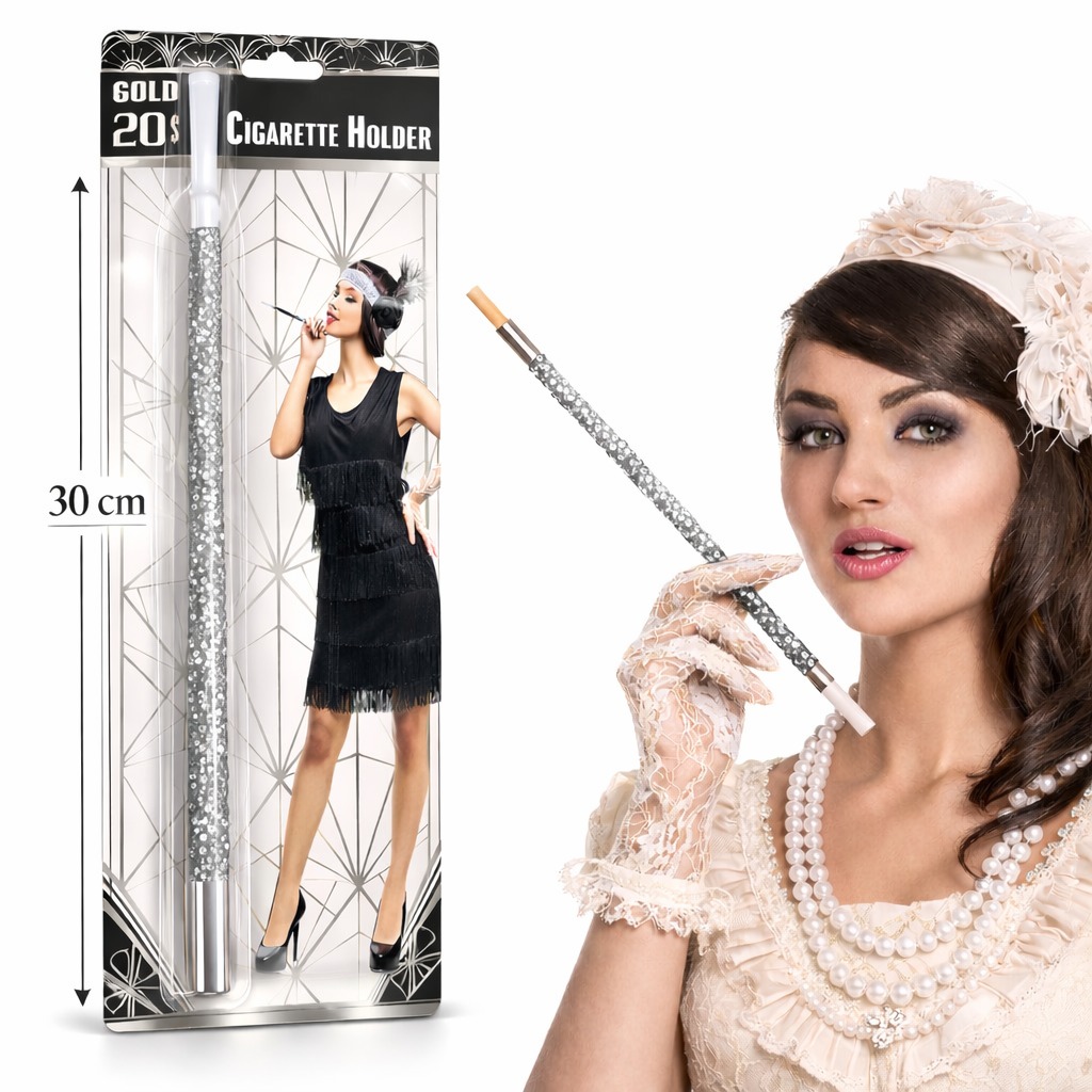 Gümüş Payetli Sigara Tutacağı