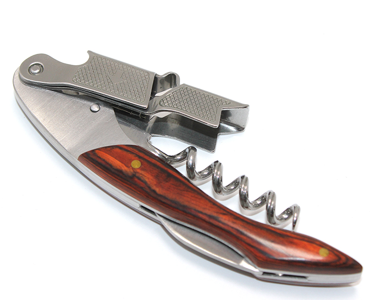 Ahşap Saplı Profesyonel Çelik Tirbuşon Ve Çok Fonksiyonlu Şarap Açacağı 