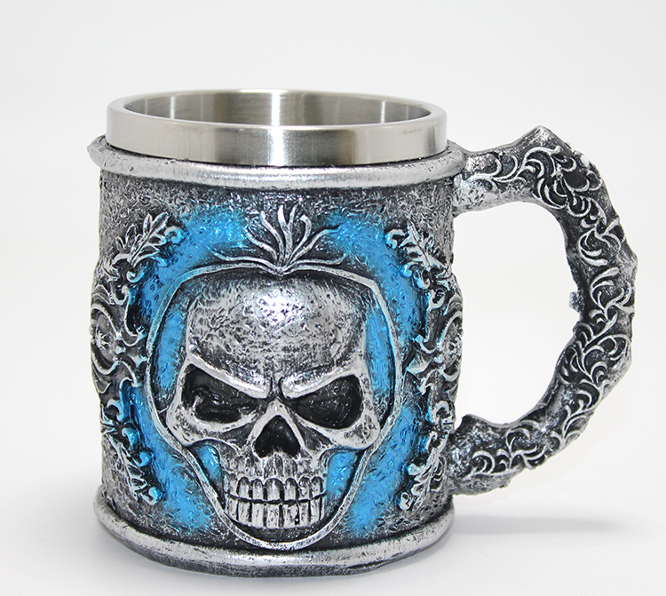 Grim Reaper Azrail Kabartmalı 3D Tasarım Çelik Kupa Bardak