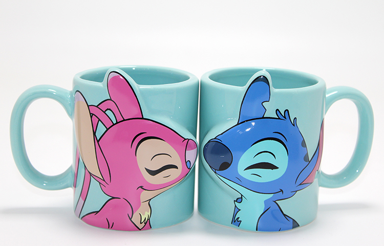 Stitch Ve Angel 3D Figürlü Çift Kupa Bardak Seti 