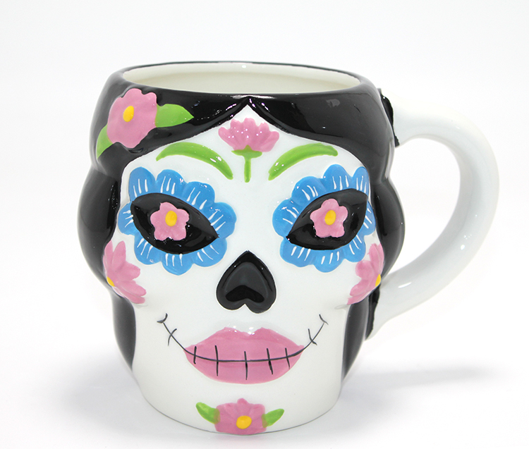 Day Of The Dead Şeker Kurukafa Tasarımlı Seramik Kupa Bardak 