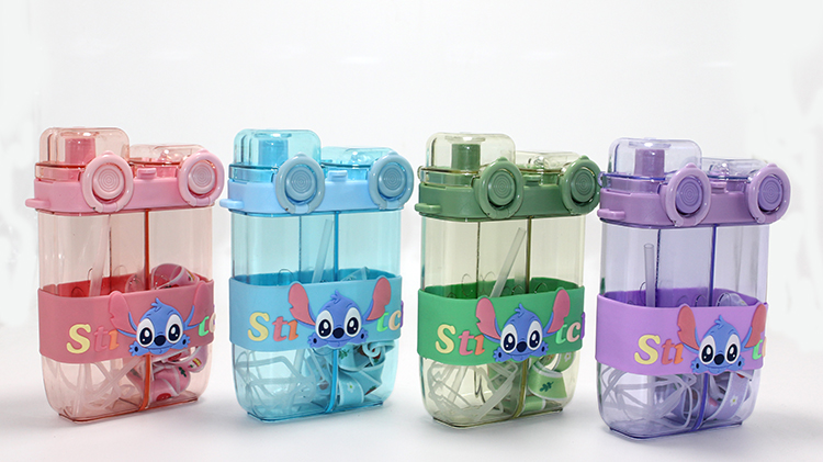 Stitch Çift Bölmeli Pipetli Suluk - Model 1 