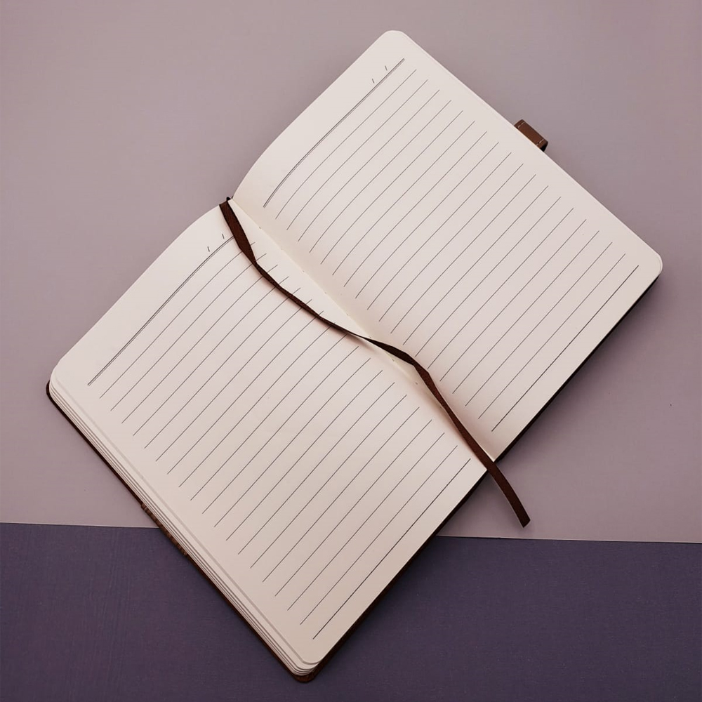 Mavi Termo Deri Defter Ve Metal Roller Kalem Seti  - 4