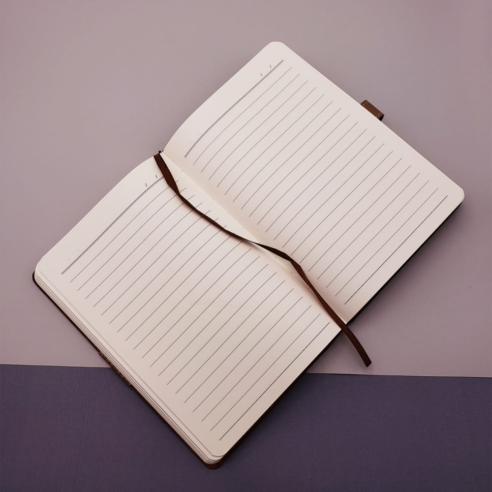 Taba Rengi Termo Deri Defter Ve Metal Roller Kalem Seti  - 4