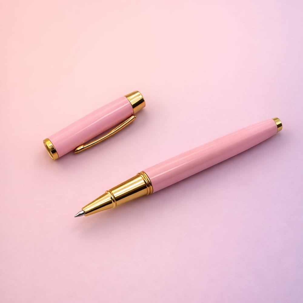 Premium Pembe Metal Roller Kalem - 3