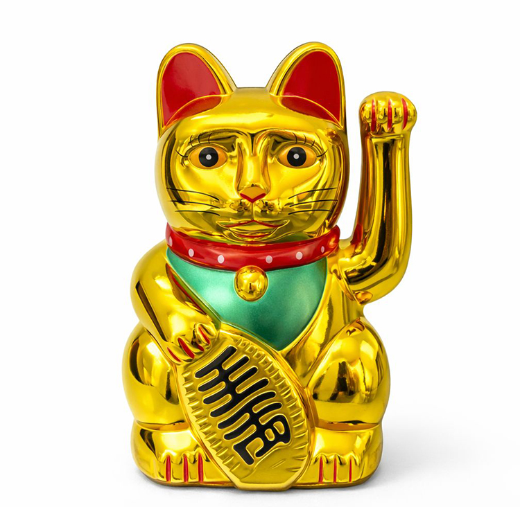 Pilli Sallanan Şans Kedisi - Maneki Neko 