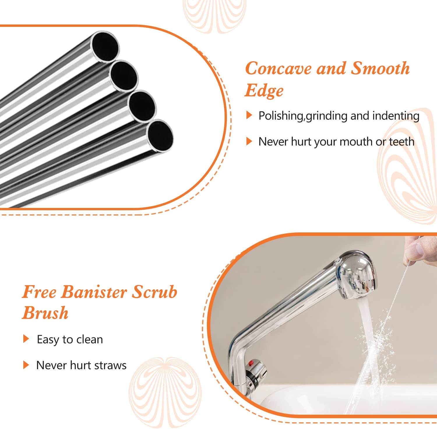 31 cm Ekstra Uzun Paslanmaz Çelik Pipet Seti – 3 Parça (Eğri + Düz + Fırça) - 2