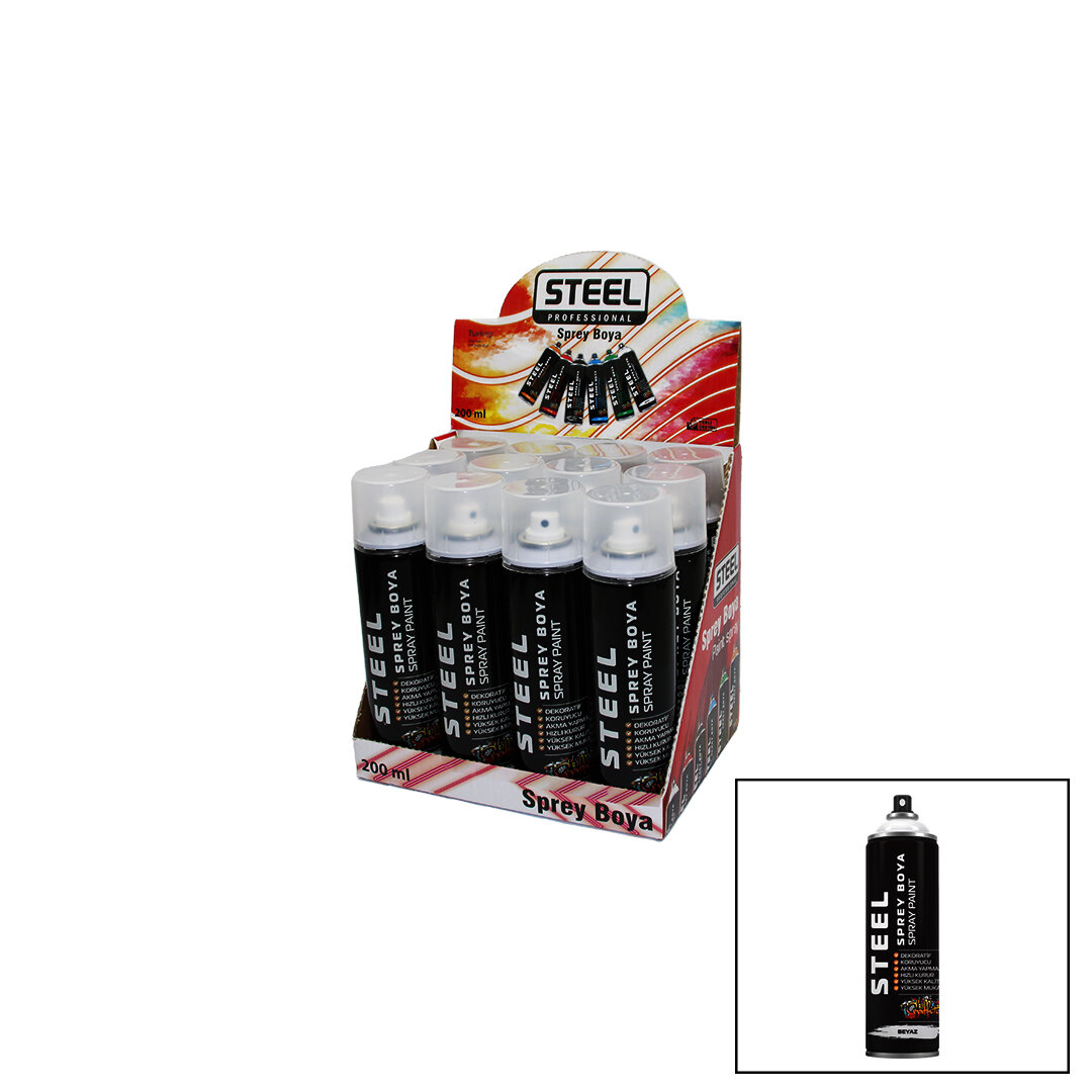 Beyaz Sprey Boya - 200 ml - Hızlı Kuruma Özellikli 