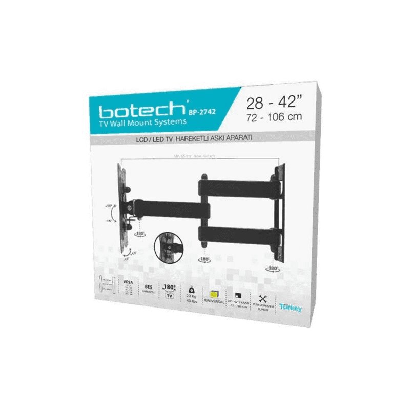 28-42 İnç - Hareketli TV Askı Aparatı - 72-106 cm - LCD LED TV Uyumlu 