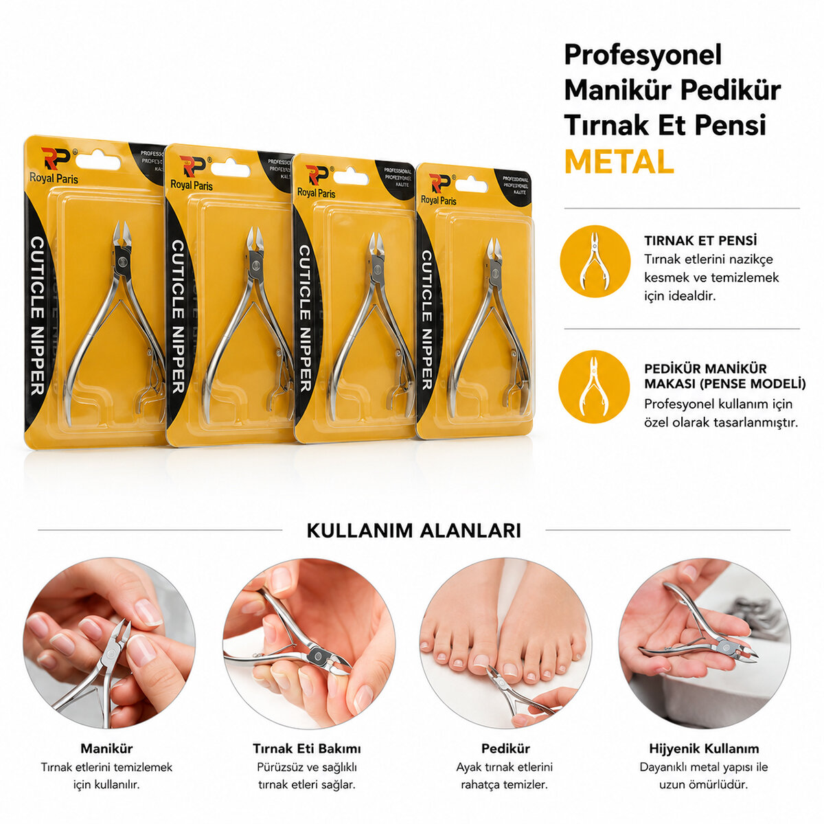 Profesyonel Tırnak Eti Pensi - Manikür Pedikür Makası - Metal  - 2