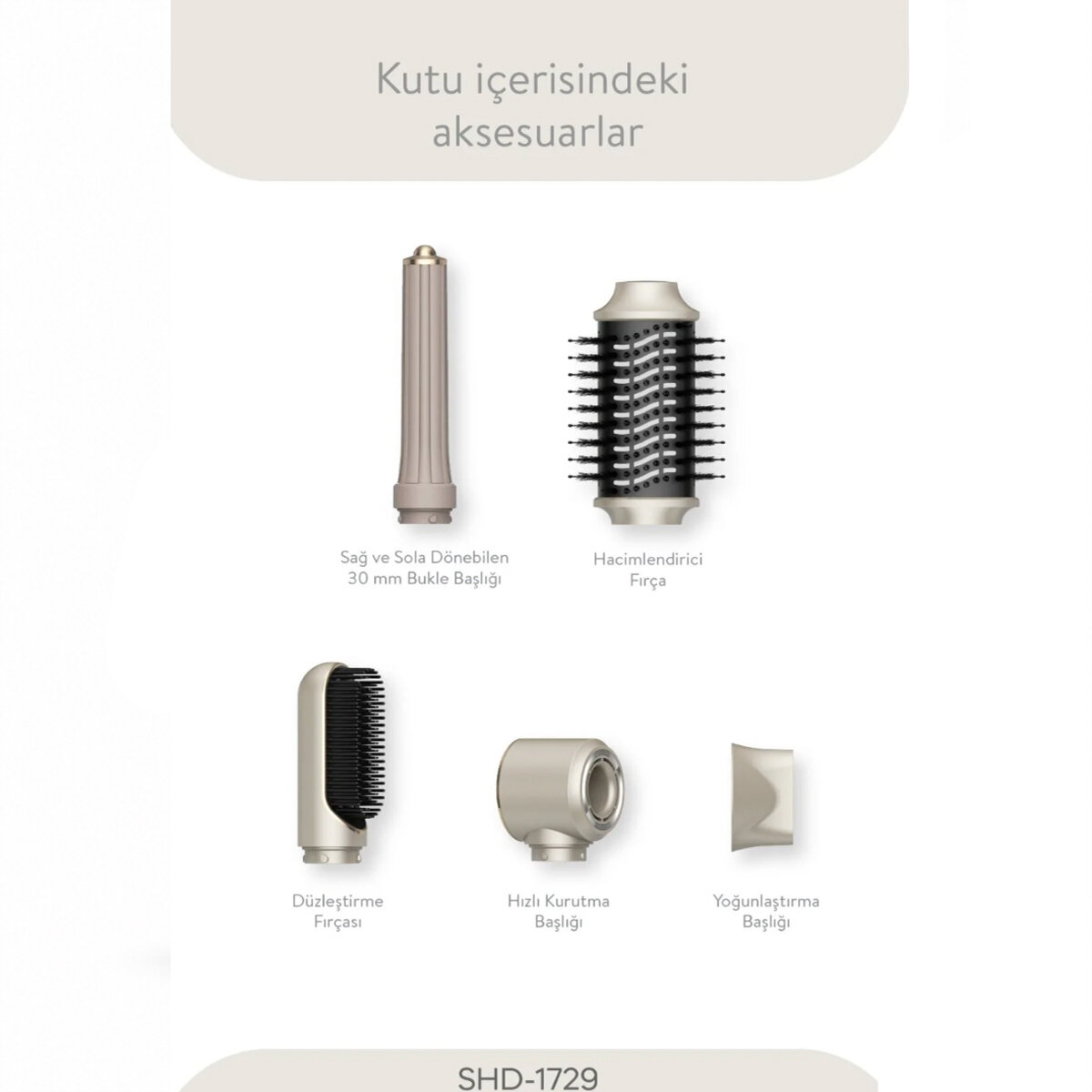 Sinbo Air Brush Saç Şekillendirme Cihazı - 5 Başlıklı - Rose Gold Renk  - 2