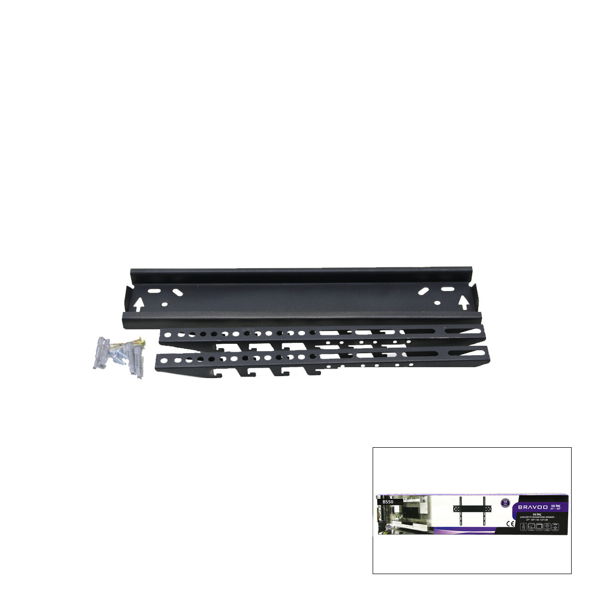 50 İnç ve 27 İnç - 50 İnç Sabit TV Askı Aparatı - LCD LED TV Uyumlu - 56-127 cm 