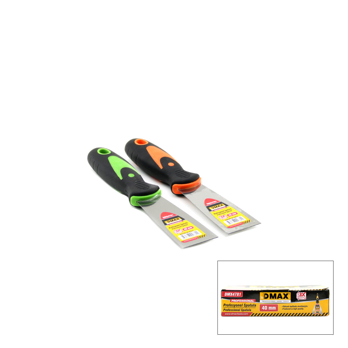 Profesyonel Metal Spatula - 40 mm - Fiber Saplı 