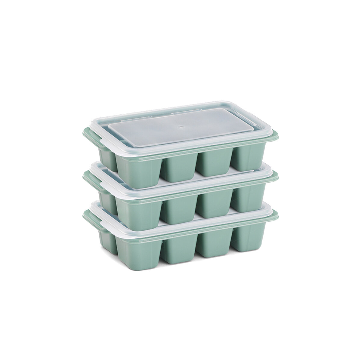 3'lü Mini Buz Kalıbı - Küp Şekilli - Kapaklı - Plastik  - 4