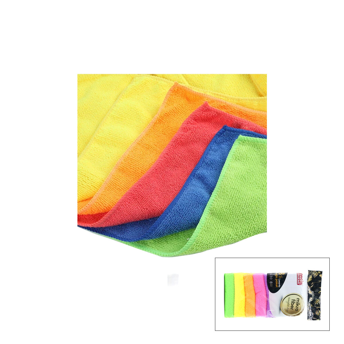 8'li Mikrofiber Temizlik Bezi Seti - Renkli - Leke Bırakmaz 