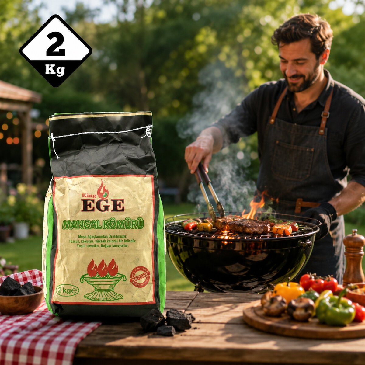 2 kg Mangal Kömürü - Çıra Hediyeli - Meşe Kömürü - 2