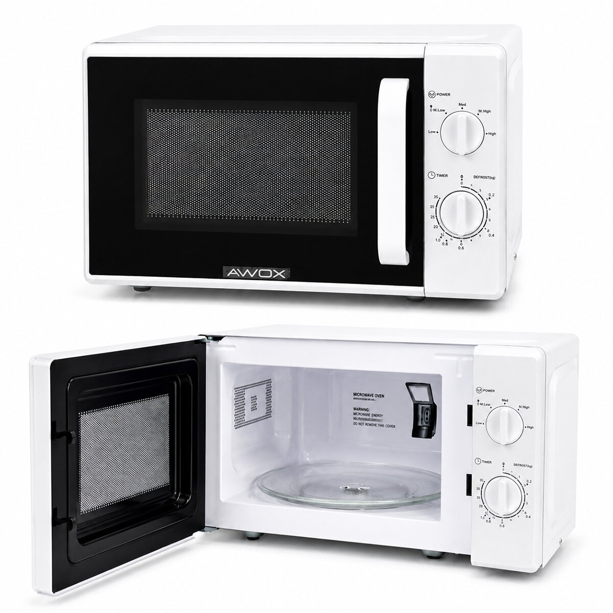 Beyaz Mikrodalga Fırın - Klasik Ön Panel - 20 Litre Kapasite 