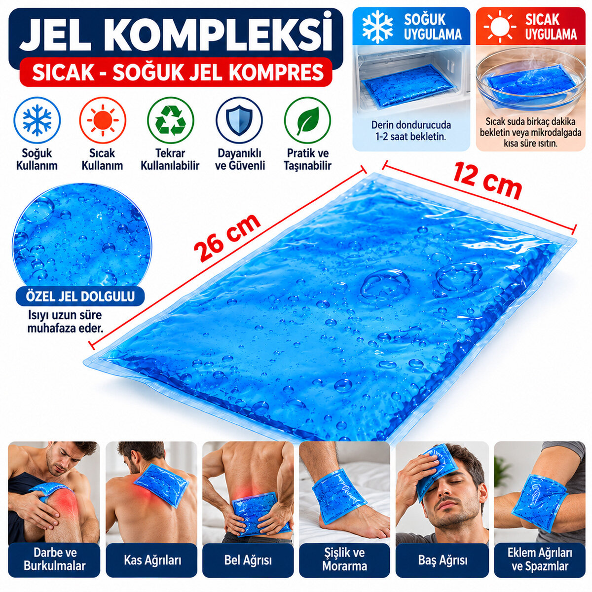 Ethab Ti̇caret Glbl-Tsti̇l4136 Jel Kompres - Sıcak Ve Soğuk Kullanım - Buz Termojel