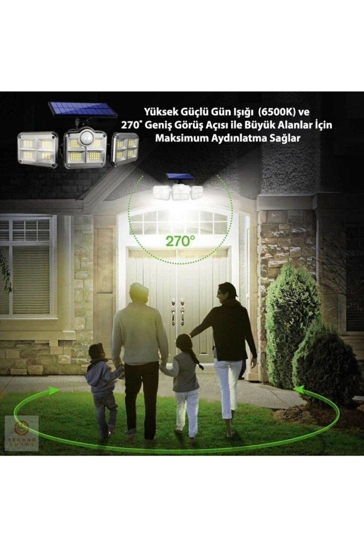 Uzaktan Kumandalı 122 Led Sensörlü Bahçe Lambası - 2