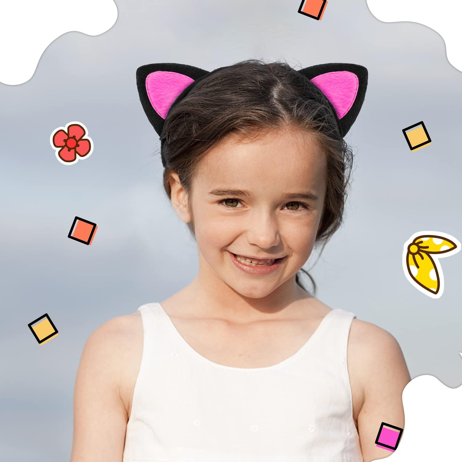Sevimli Kedi Kulak Pofuduk Kedi Taç Şeker Pembe - 2