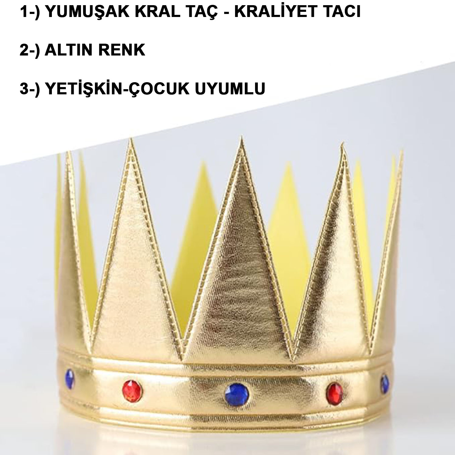 Kral Kraliyet Tacı Yetişkin Çocuk Uyumlu - 2