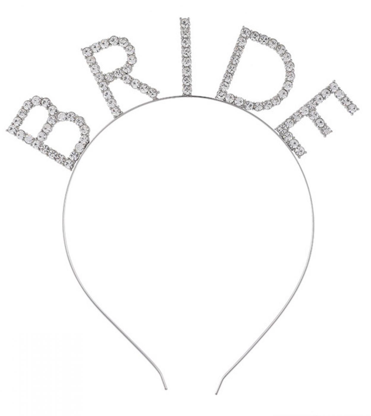 Bekarlığa Veda Kristal Taşlı Gümüş Bride Tacı - 2