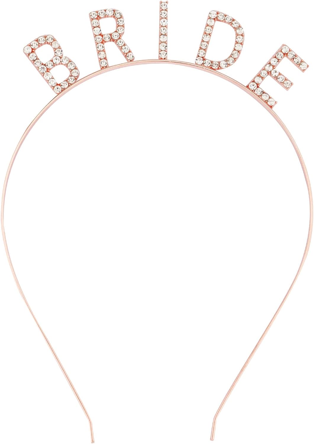 Rose Gold Bekarlığa Veda Kristal Taş Bride Tacı - 2
