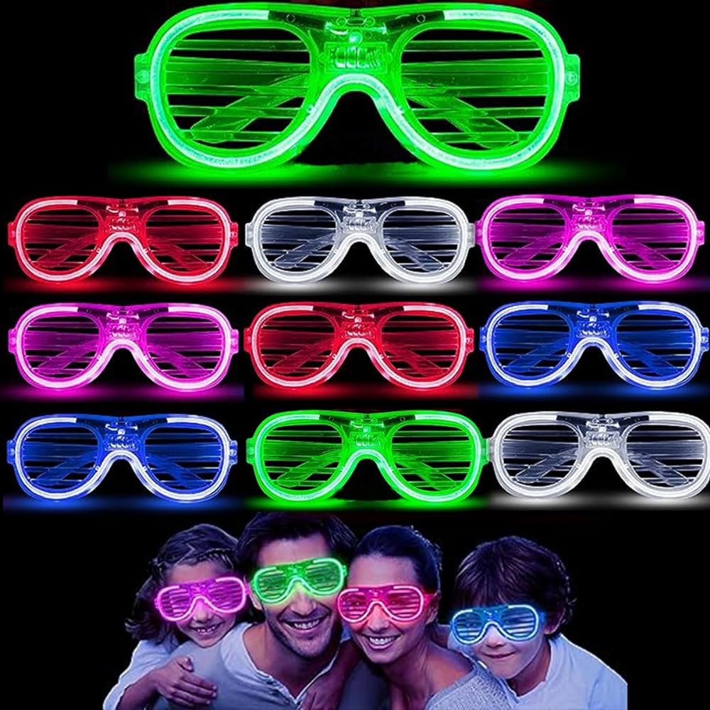 Glow Işıklı Panjur Parti Gözlüğü 12 Adet - 3