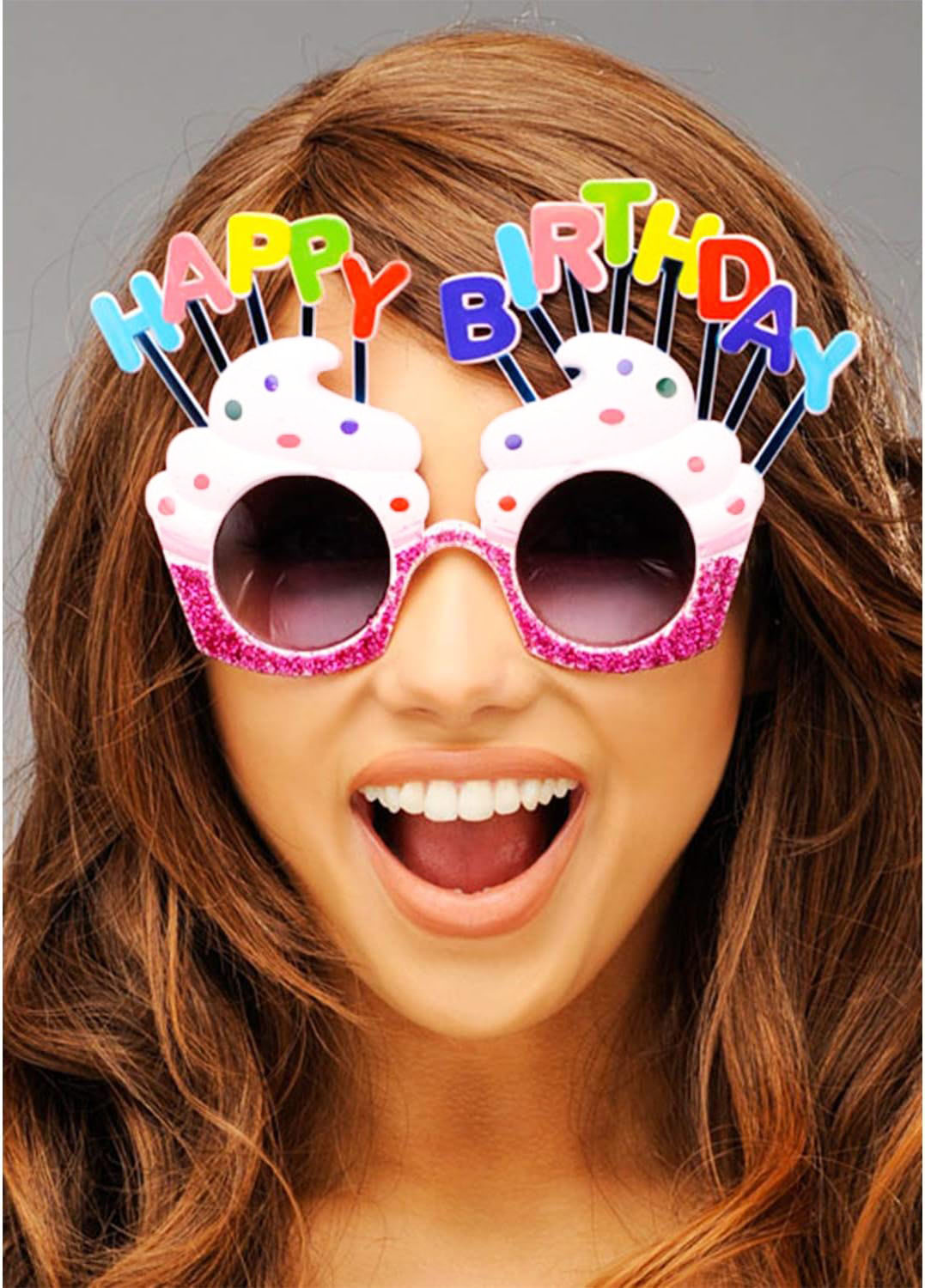 Happy Birthday Beyaz Fuşya Parti Gözlüğü - 2