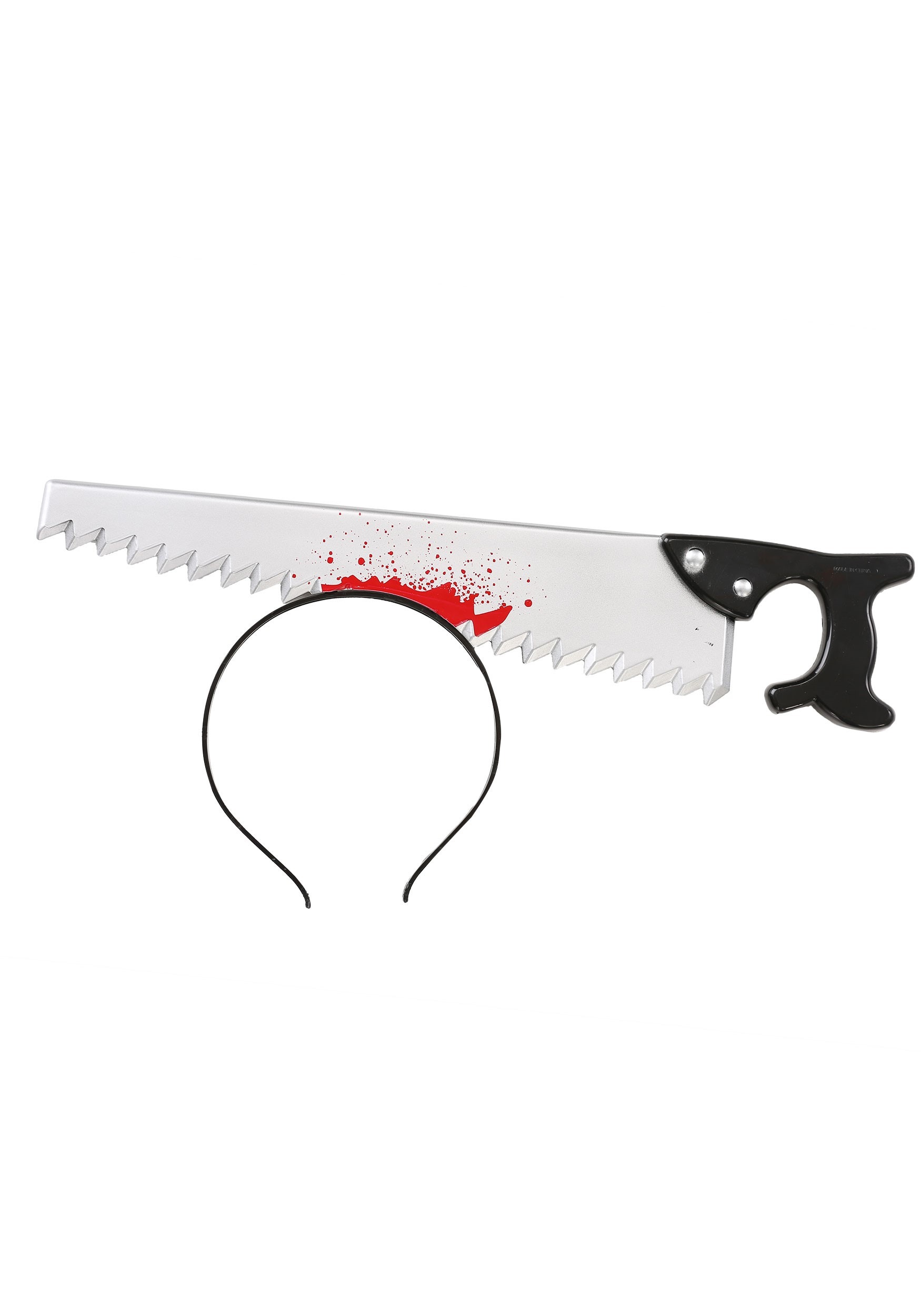 Kafaya Saplanmış Halloween Kanlı Testere Şaka Tacı  - 5