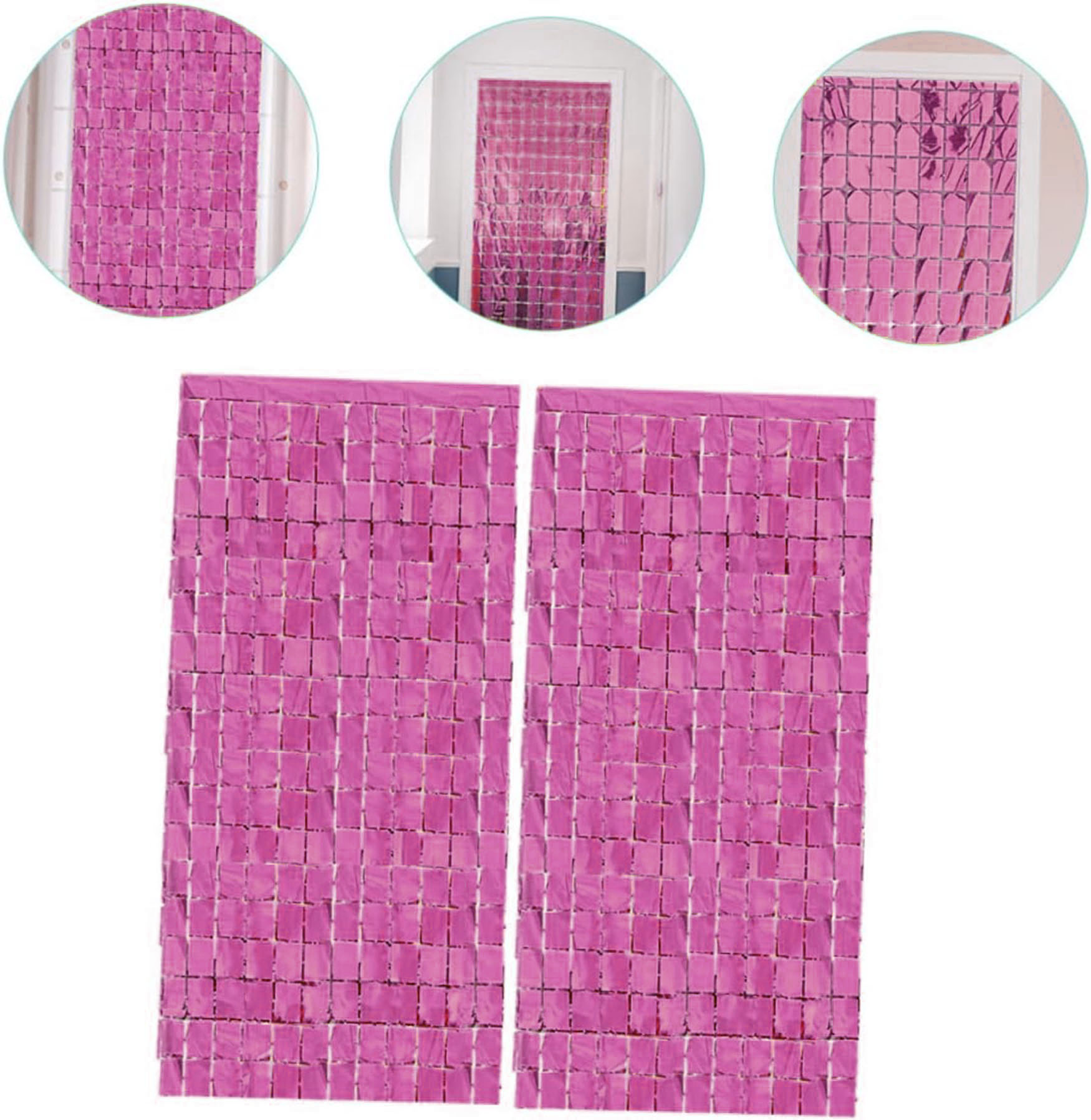Rose Gold Disko Dikdörtgen Kesim Kapı Perdesi - 3