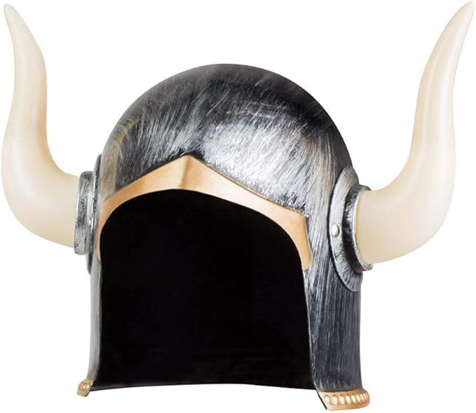 Mega Boynuzlu Viking Ivar Kaskı Eskitilmiş Desen Gümüş Renk - 2