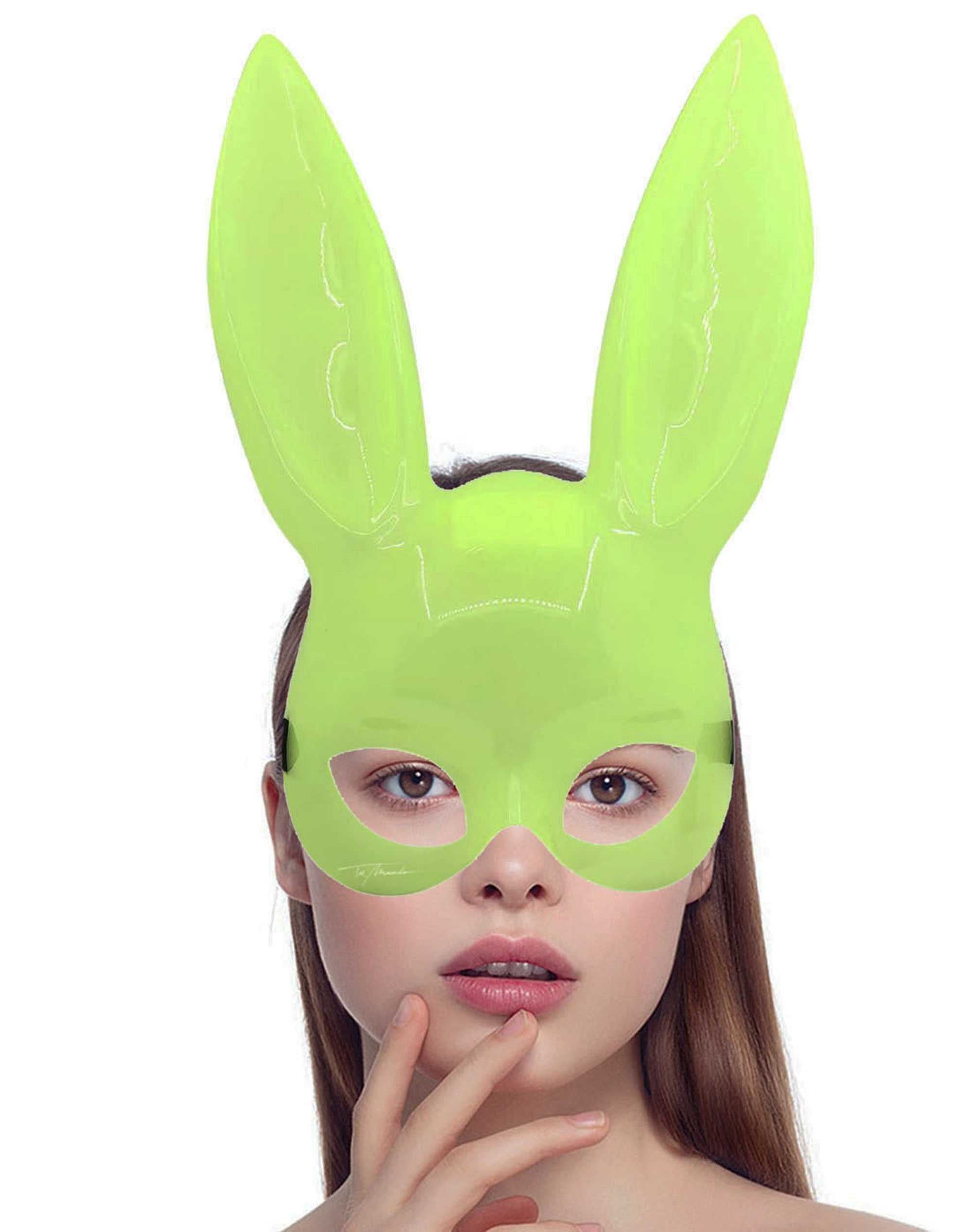 Karanlıkta Yanan Glow Floresan Tavşan Maskesi - 3