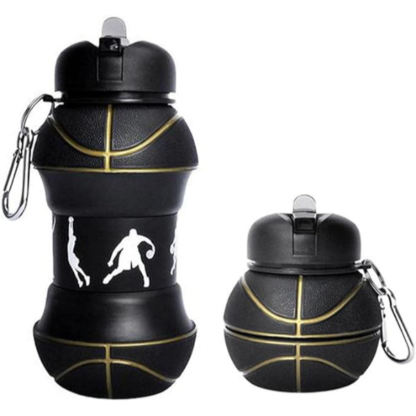 Basketbol Topu Tasarımlı Akordiyon Su Şişesi  - 2