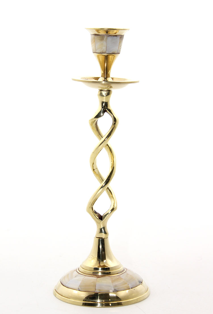 Tekli Pirinç Sedefli Şamdan Model 2