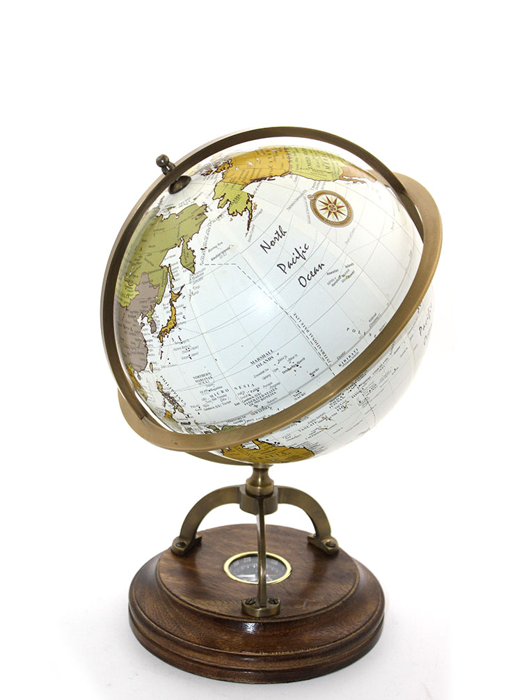 Pirinç Pusulalı Dünya Küre 