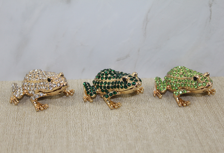 Swarovski Taşlı Minik Figür - Kurbağa Model 2