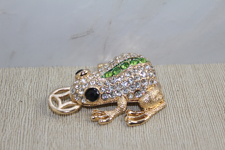 Swarovski Taşlı Minik Figür - Kurbağa