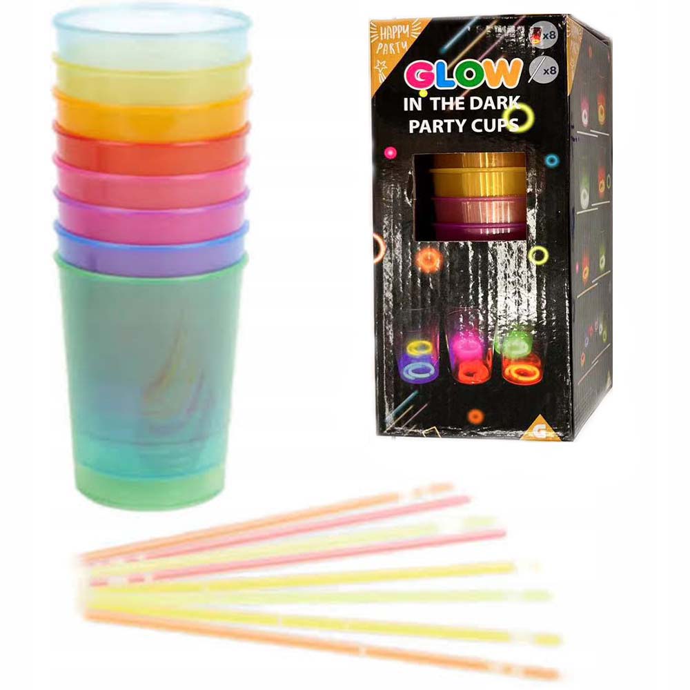 Karanlıkta Yanan Mega Glow Bardaklar 8 Adet - 5