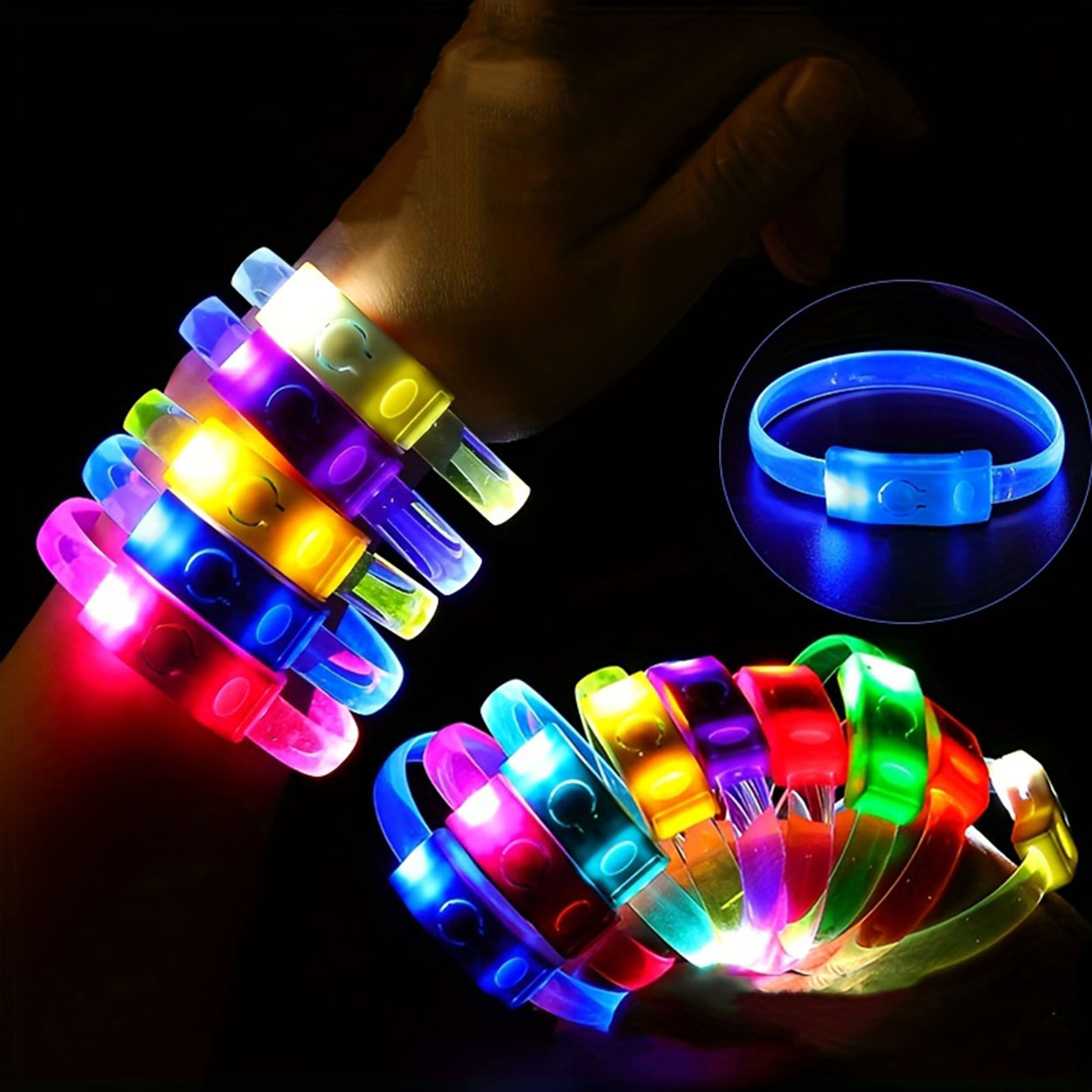 Festival &amp; Parti LED Bileklik 3 Farklı Mod Işıklı 1 Adet - 2